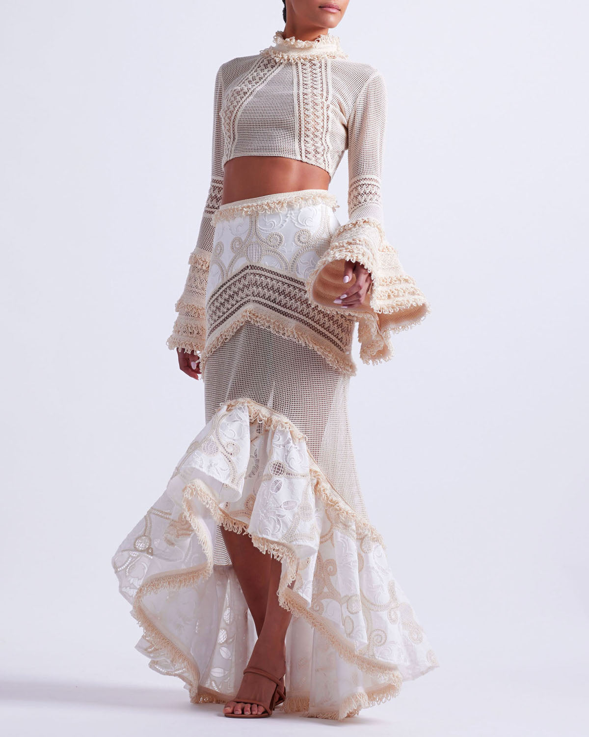 Fluted Lace Maxi Skirt (RUNWAY)