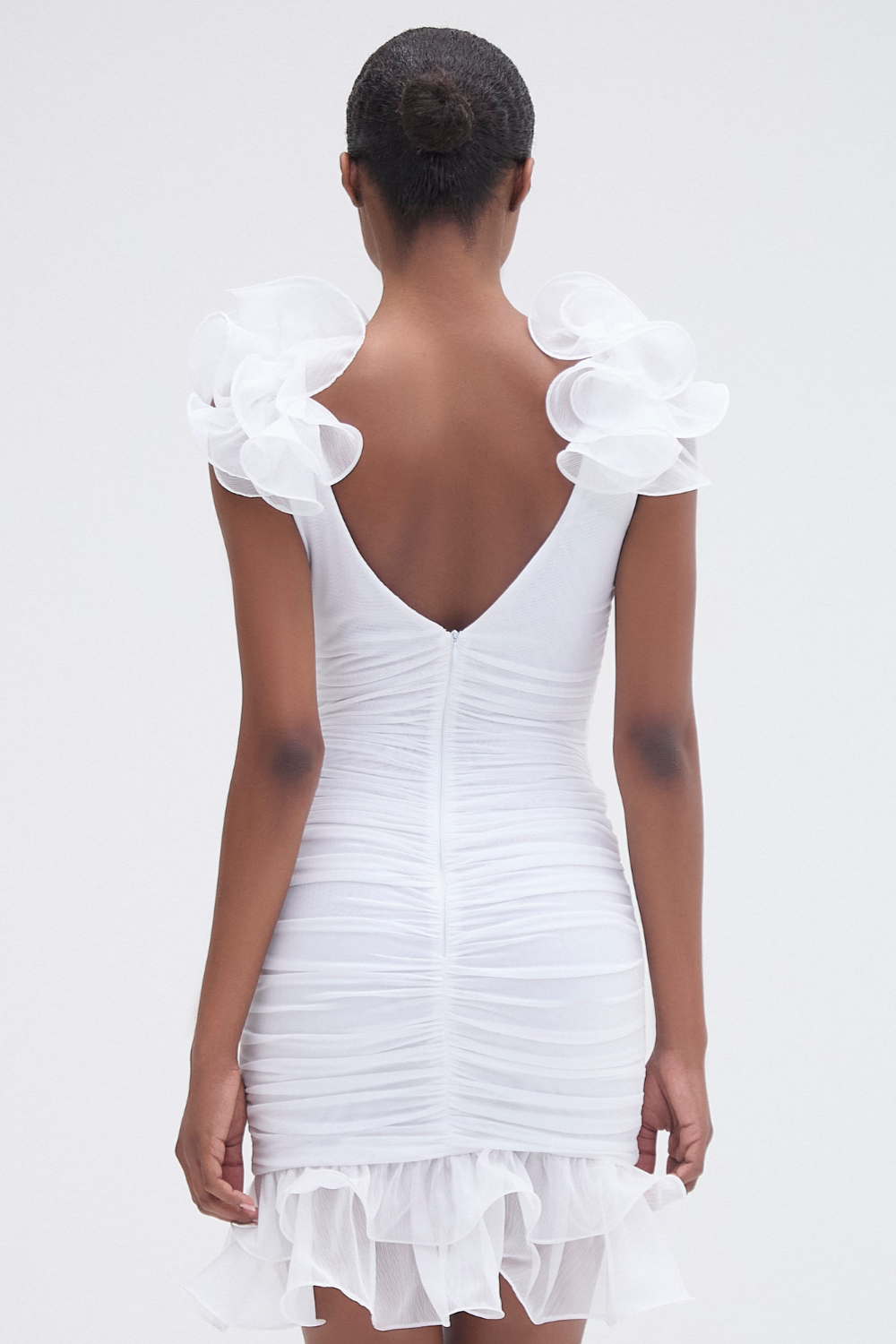 SILK PLISSE FLUTTER MINI DRESS