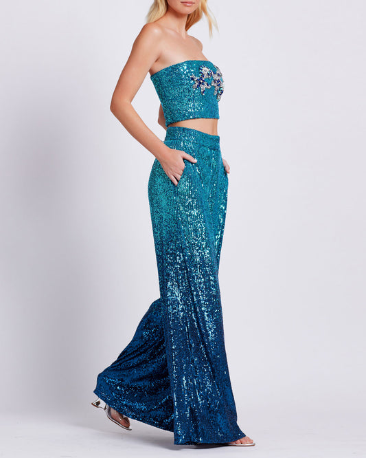 OMBRE SEQUIN WIDE LEG PANT