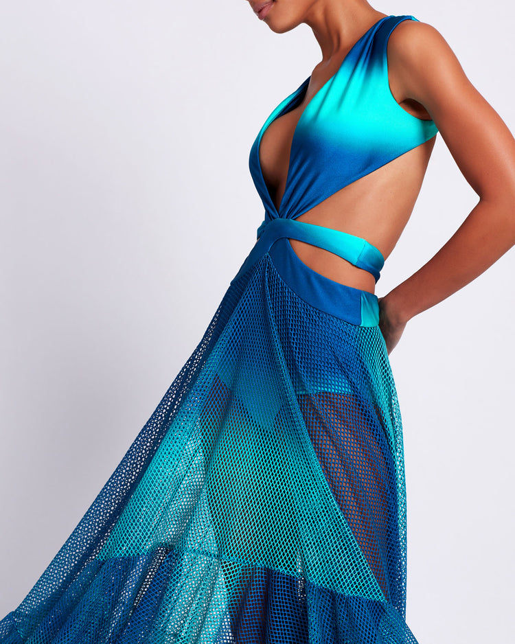 OMBRE NETTED BEACH DRESS