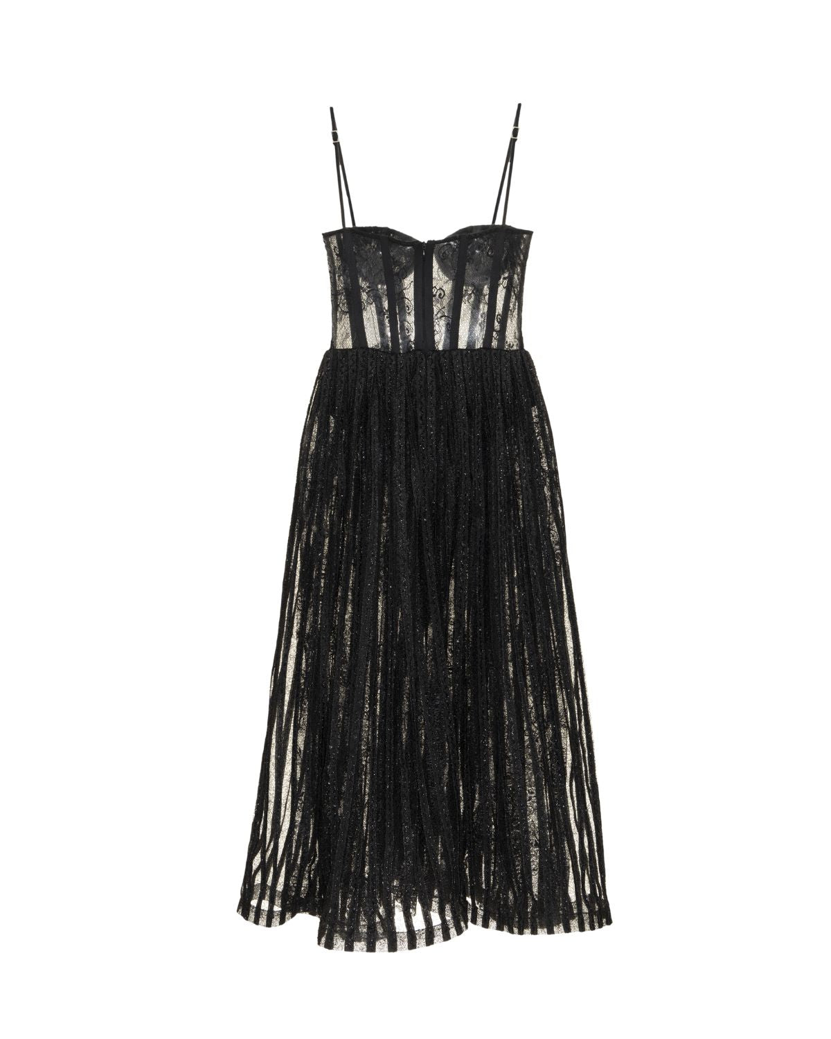 LUREX TULLE BUSTIER MIDI DRESS