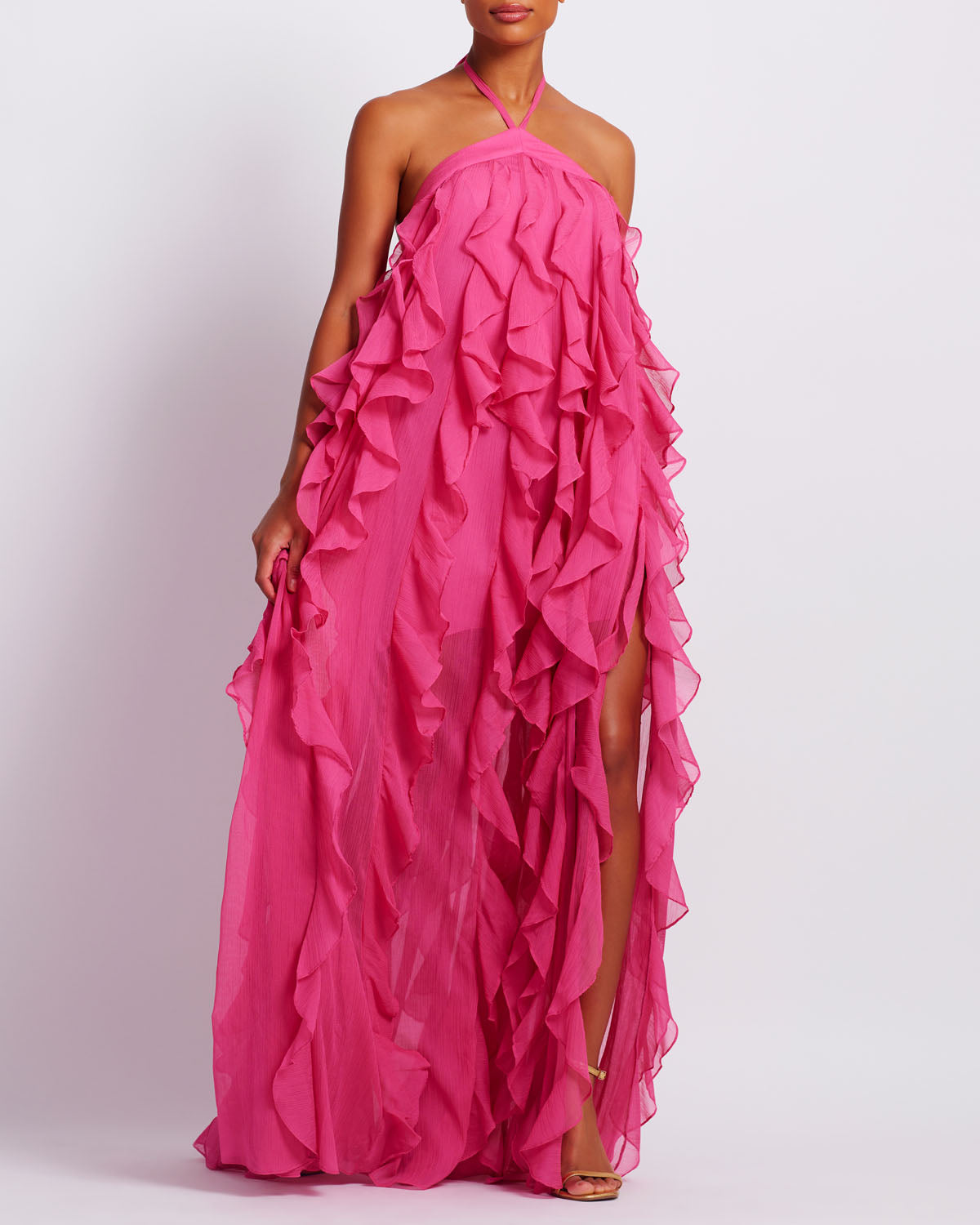 Ruffle Halterneck Maxi Dress (FINAL SALE)