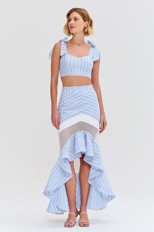 MARINE LINEN MIDI SKIRT