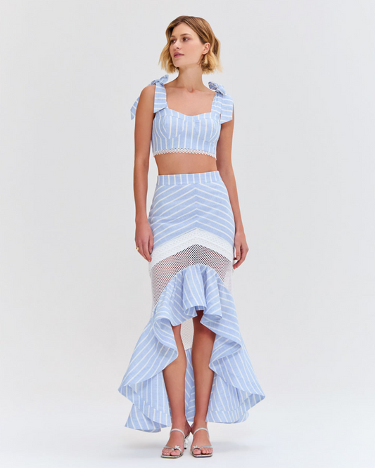 MARINE LINEN MIDI SKIRT