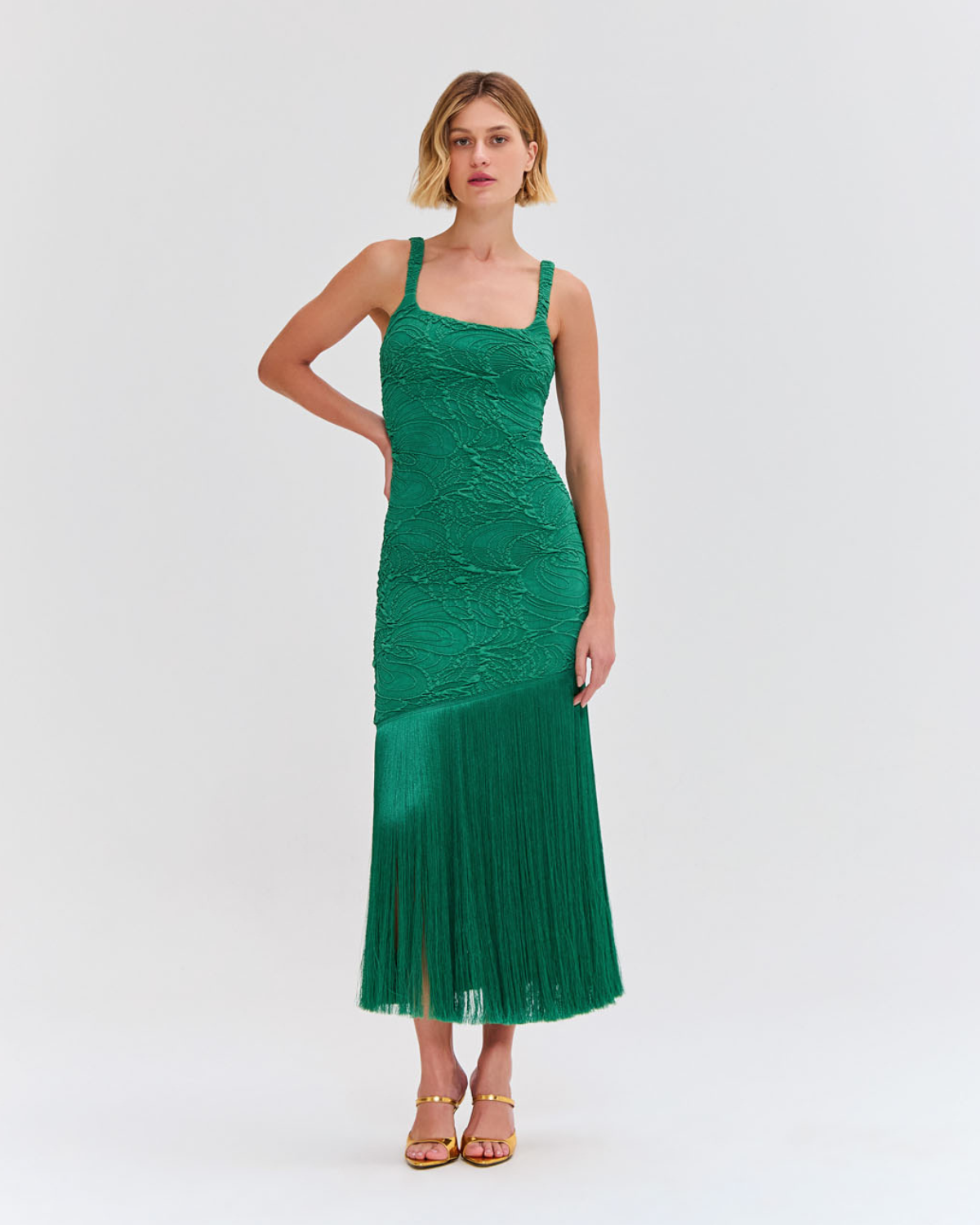 Jacquard Fringe Maxi Dress (FINAL SALE)