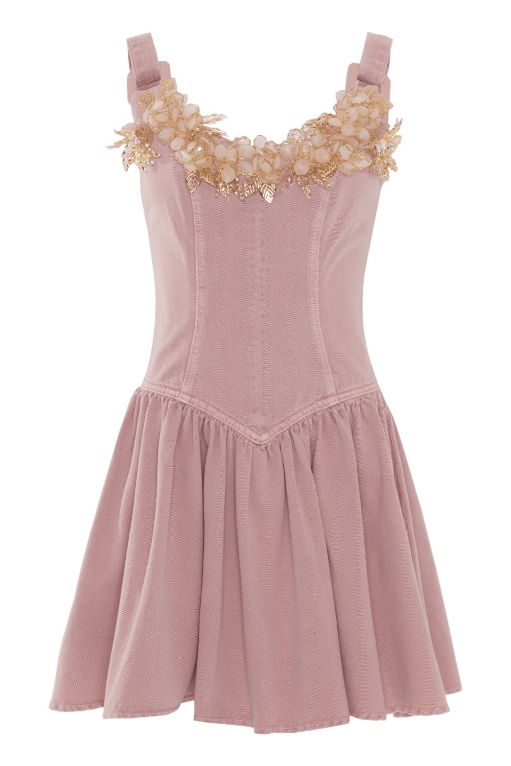 PINK DENIM MINI DRESS