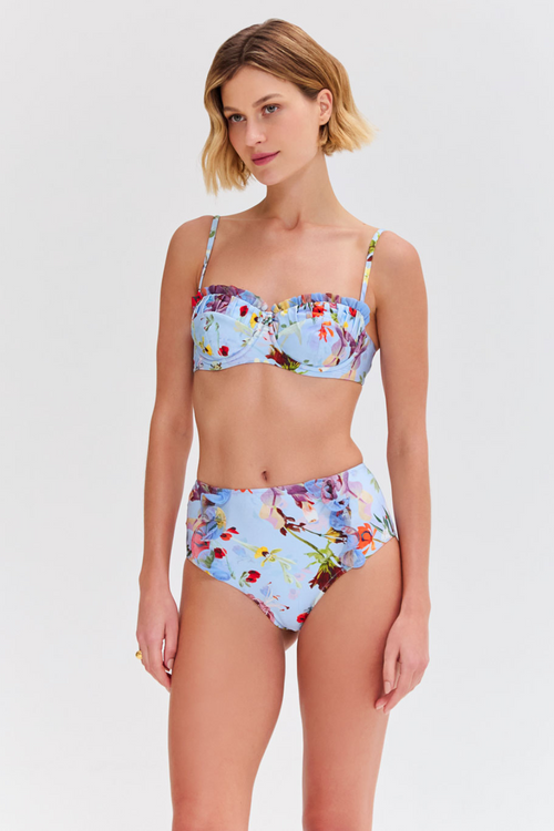 LILY FLOWER HIGH WAIST BIKINI BOTTOM