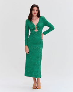Jacquard Cut Out Midi Dress