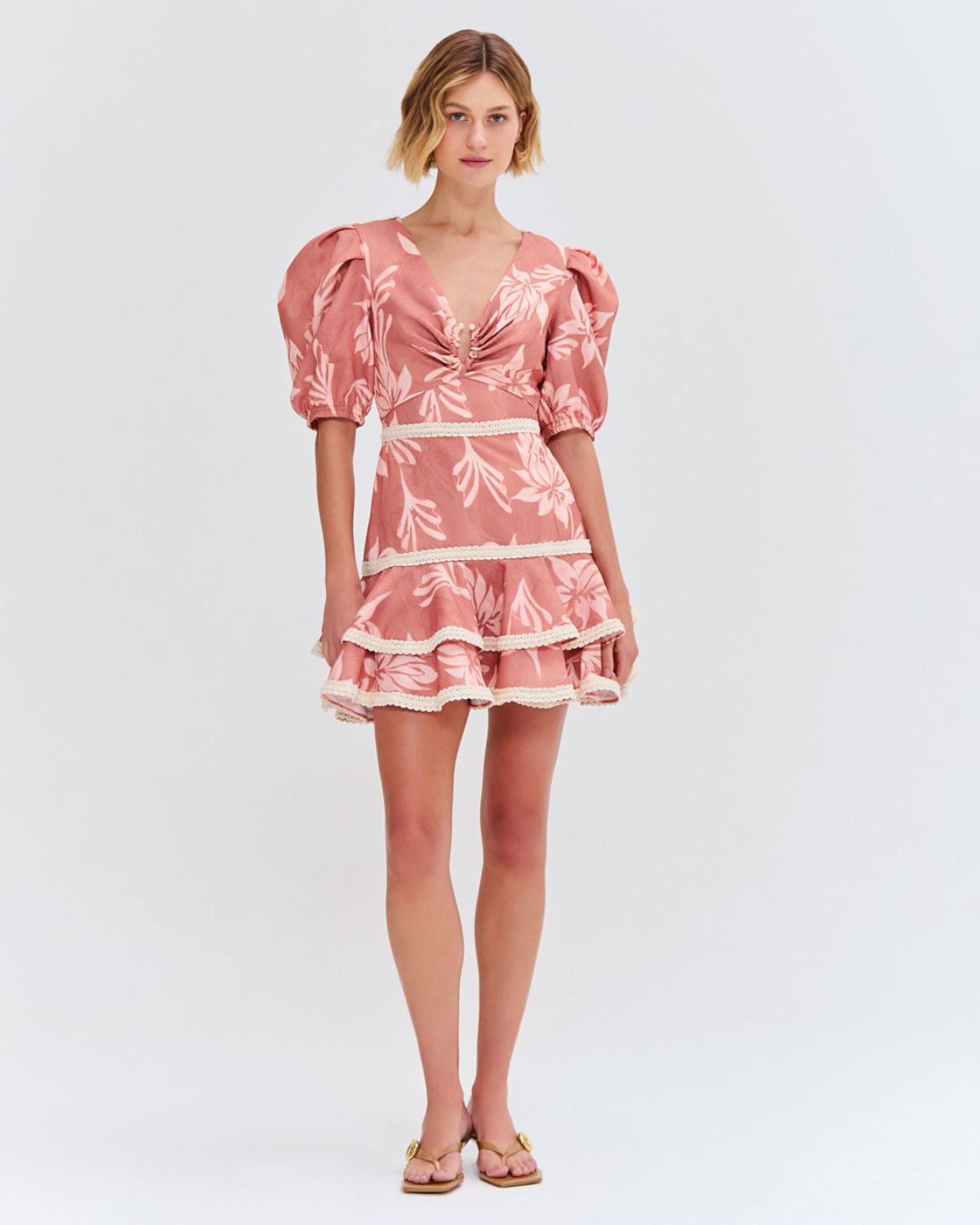 ARTICHOKE PUFF SLEEVE MINI DRESS