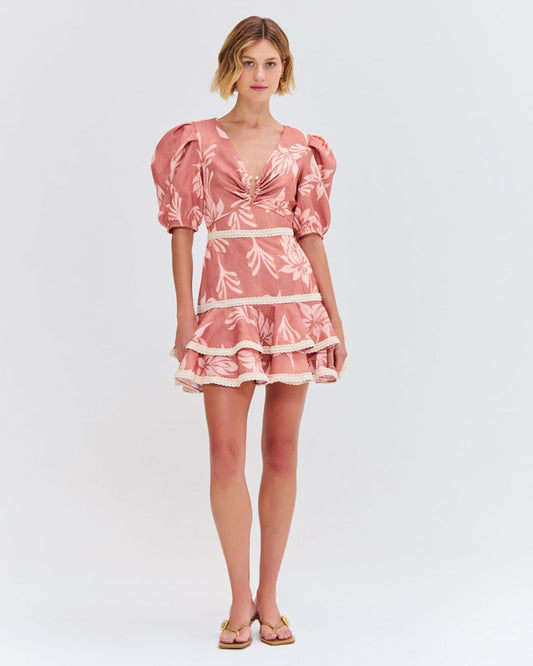 ARTICHOKE PUFF SLEEVE MINI DRESS
