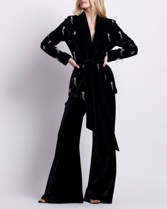 HAND BEADED VELVET KIMONO JACKET