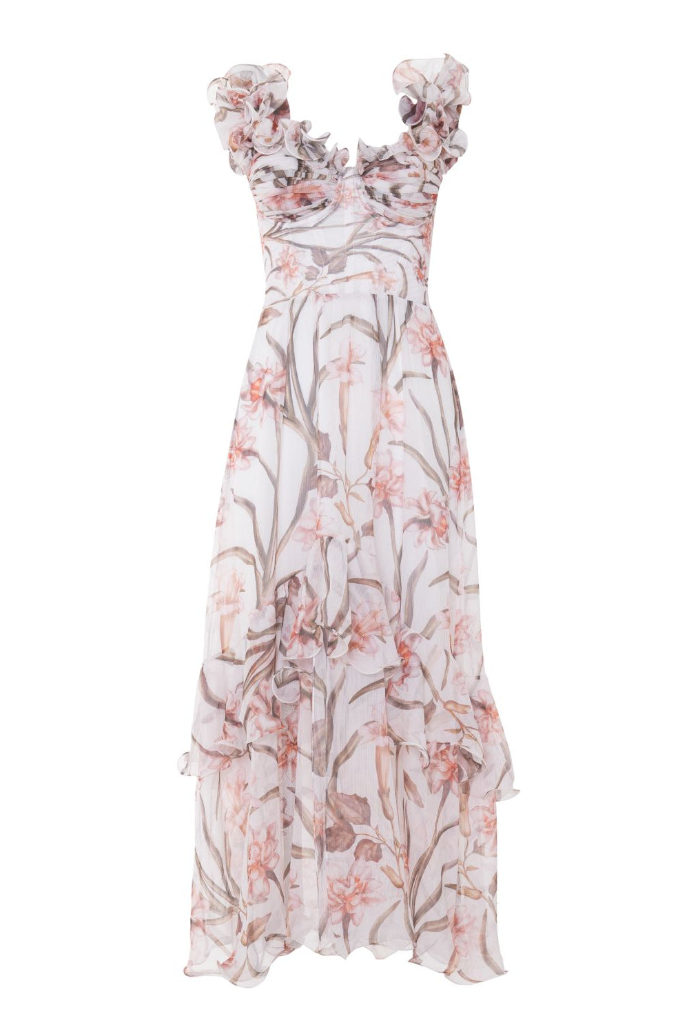 BOTANIC RETRO FLUTTER MAXI DRESS