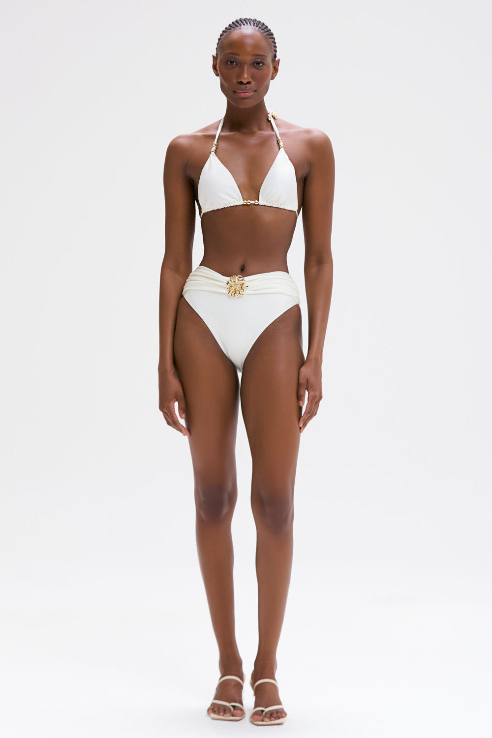 HIGH WAIST CORAL BIKINI BOTTOM