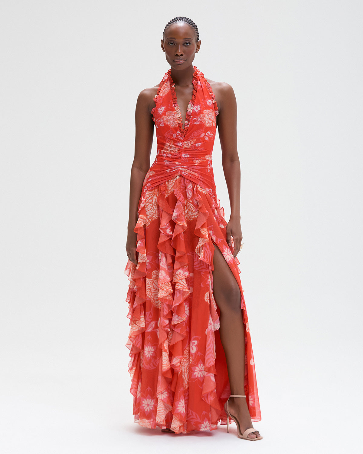 EDEN ROCK PLUNGE FLOWER LONG DRESS