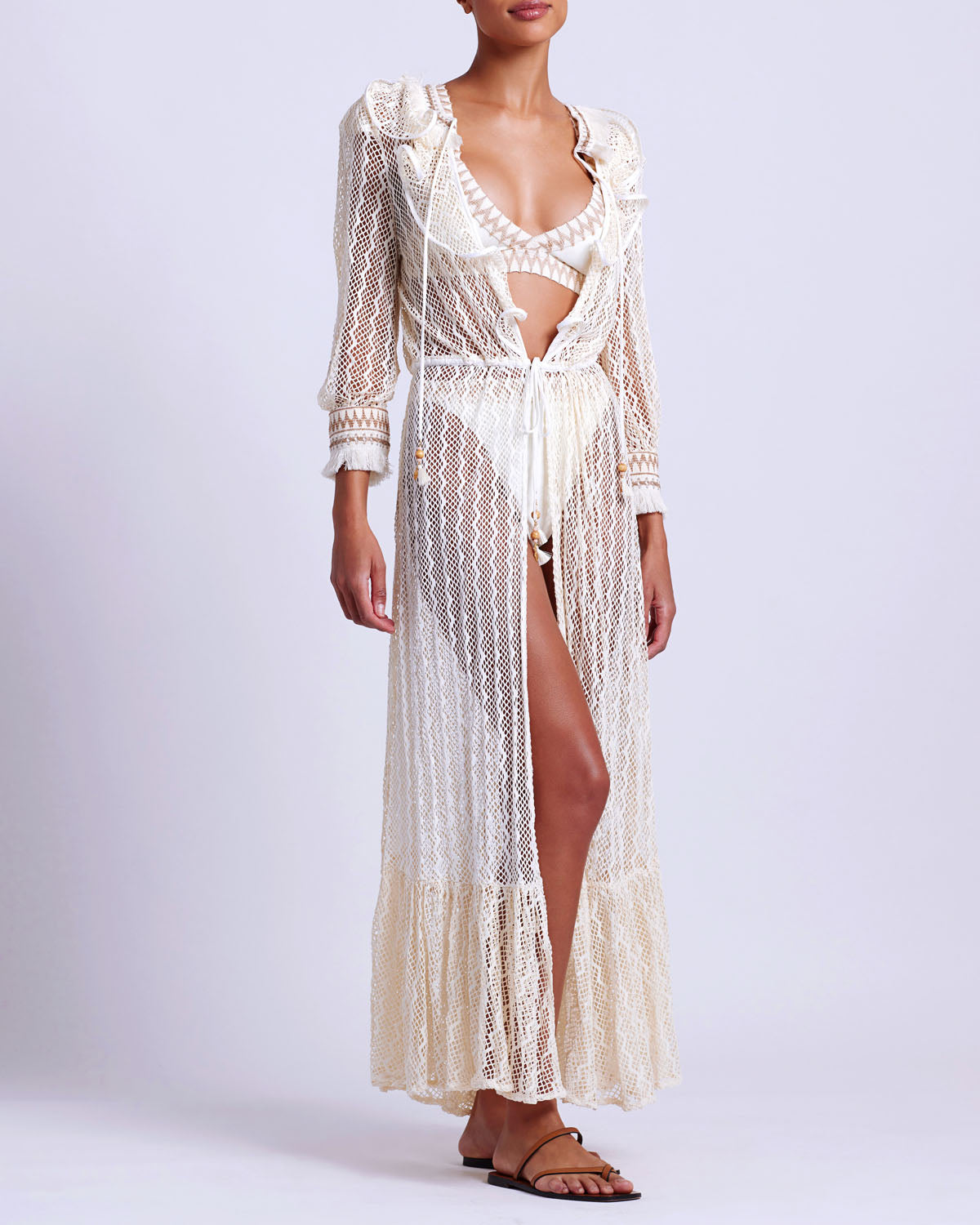 JUTE TRIM LACE ROBE