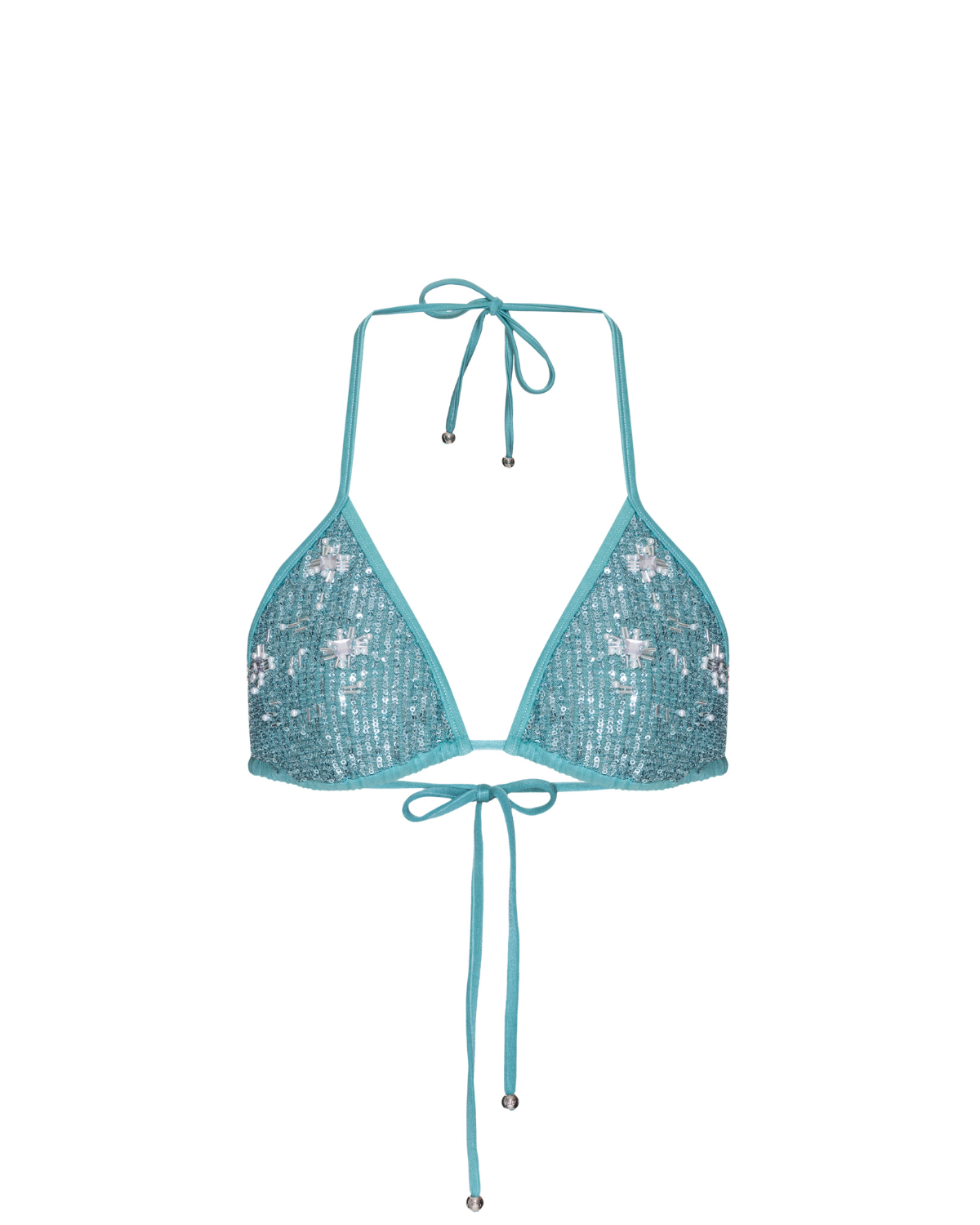 Embroidered Sequin Bikini Top