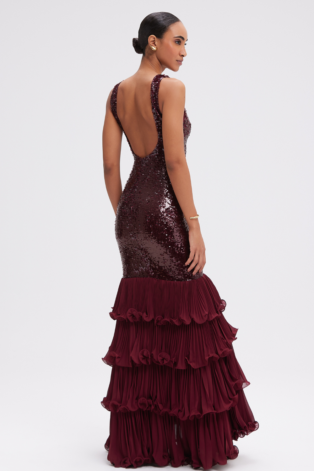 patbo sequin dress PatBO Runway Sequin Long Sleeve Mini Dress