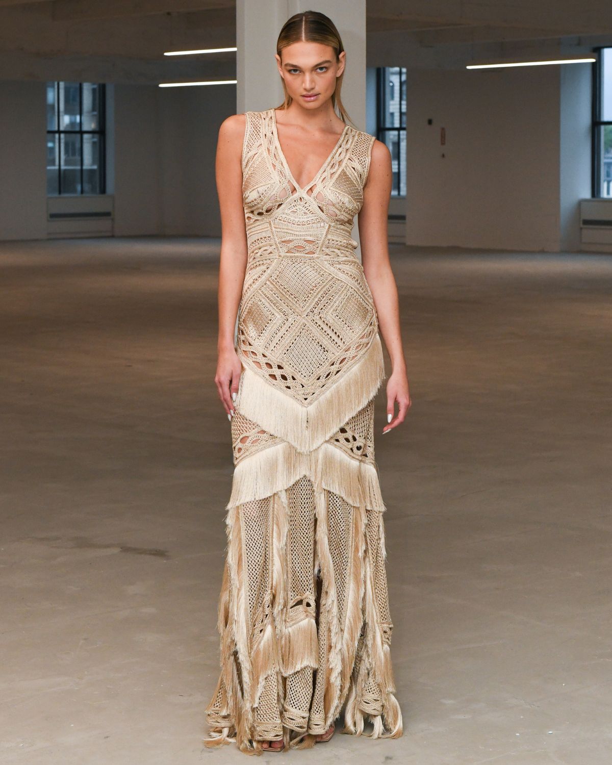 Woven Fringe Maxi Dress (EXCLUSIVE)