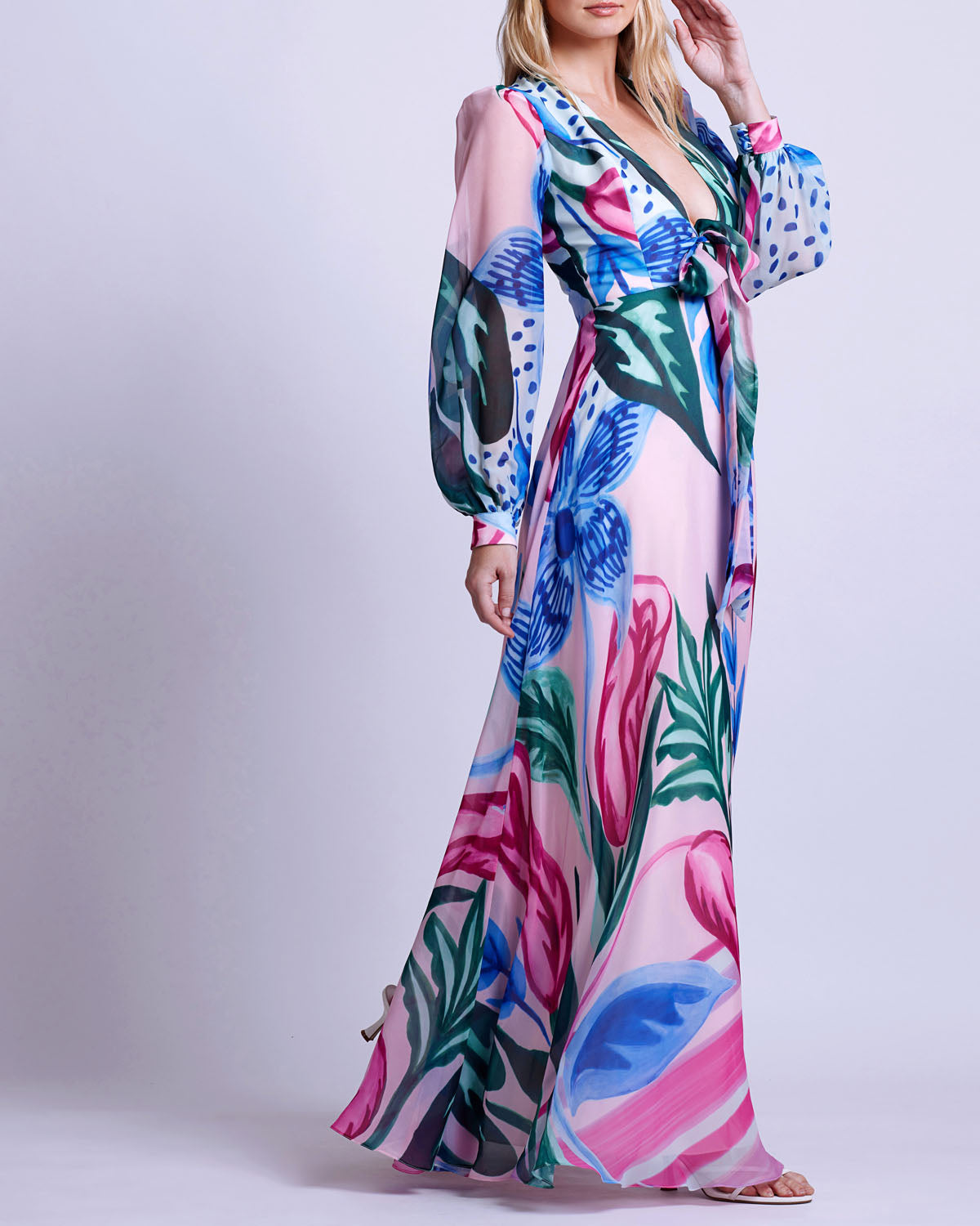 Nova Flora Deep V Maxi Dress