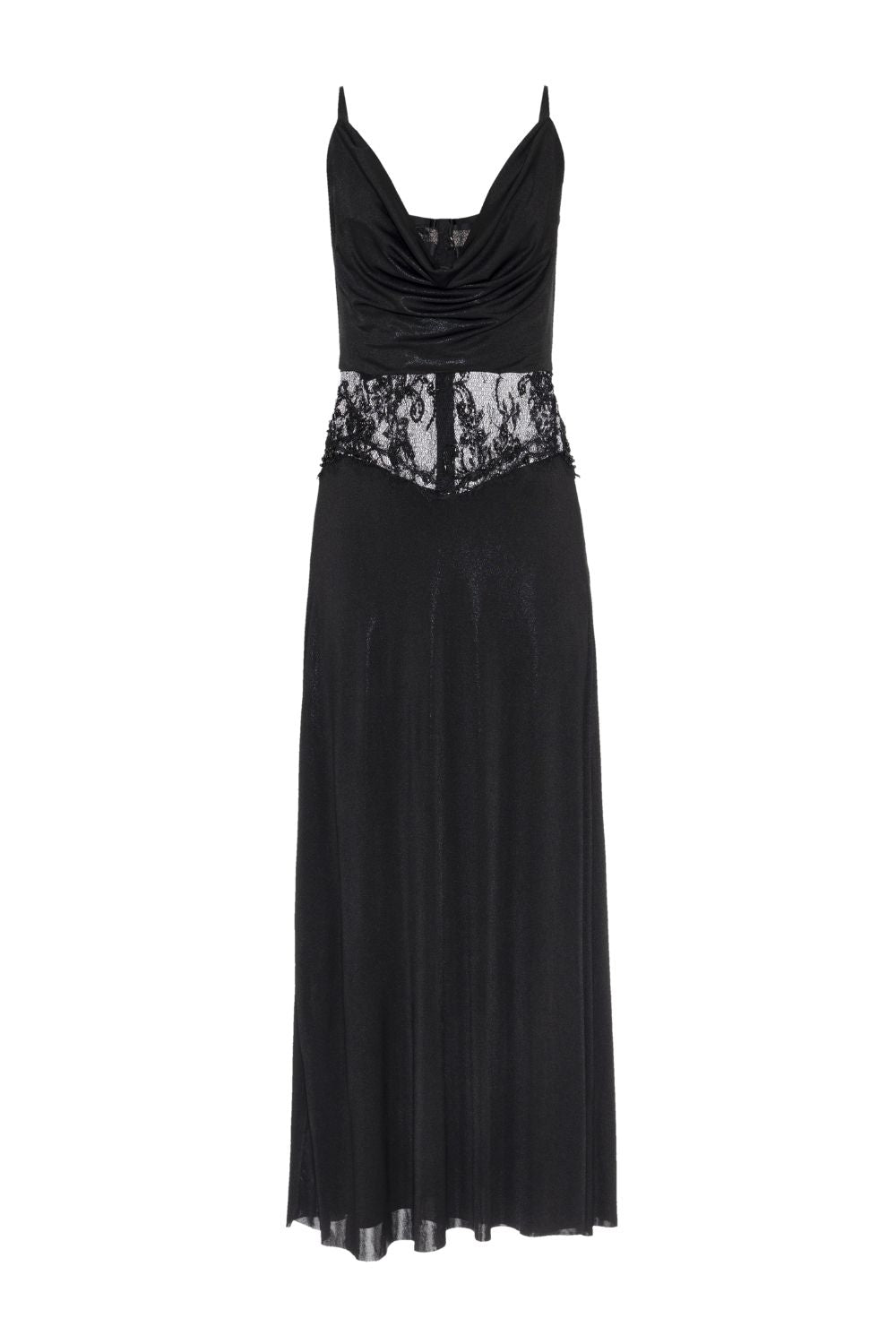 Metallic Jersey Lace Bustier Gown