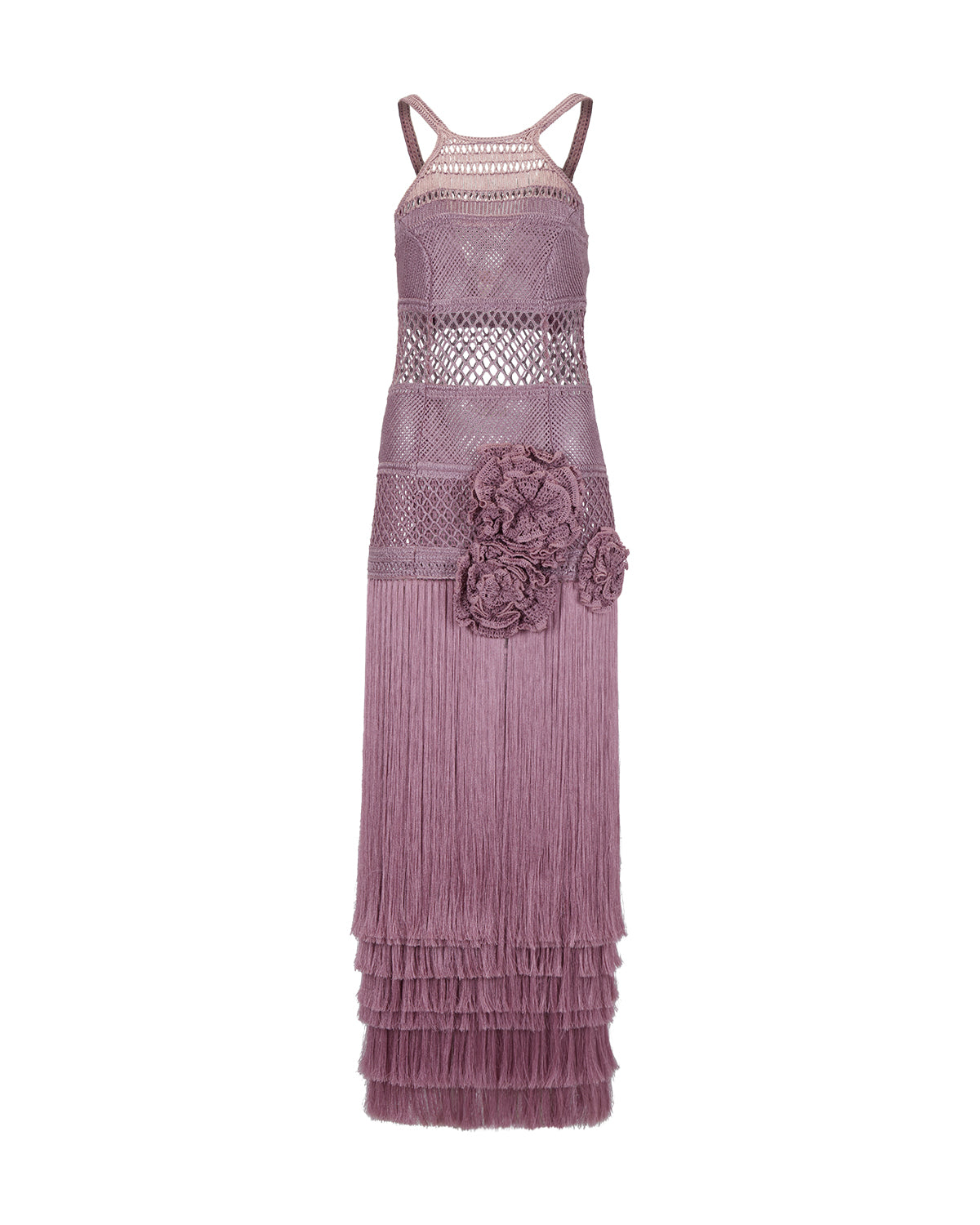 Latticework Fringe Maxi Dress (FINAL SALE)