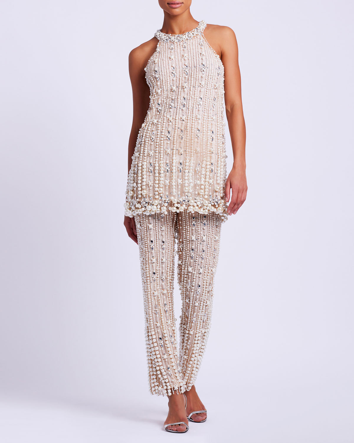 Pearl-Beaded Straight Leg Pant (EXCLUSIVE)