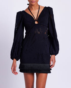 Long Sleeve Lace Mini Dress