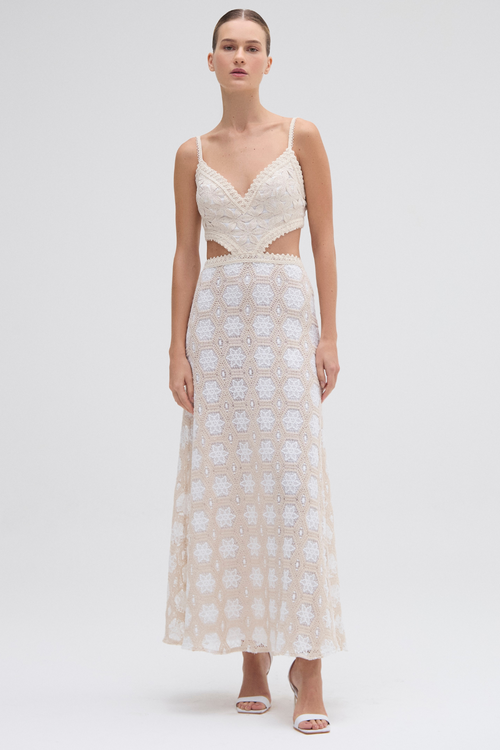 NATURAL CROCHET DRESS