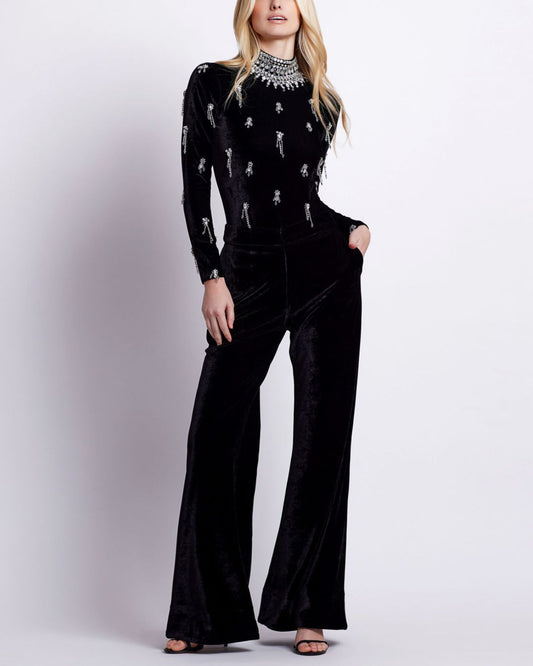 VELVET WIDE LEG PANT