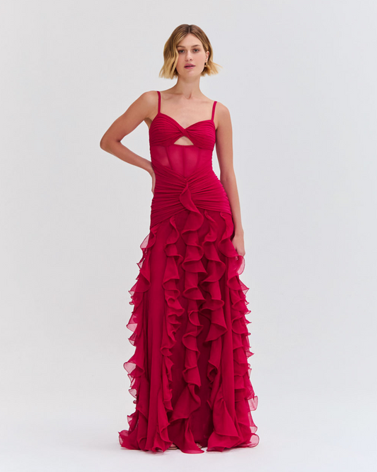 SILK PLISSE MAXI DRESS