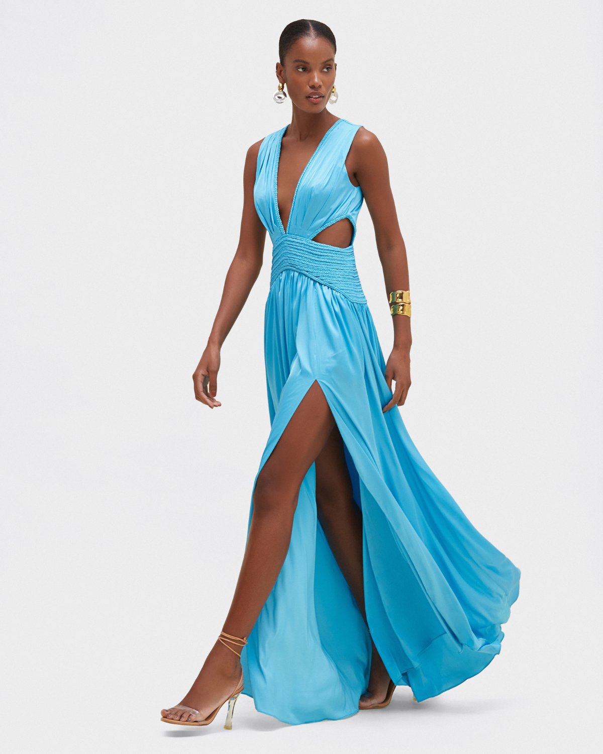 SATIN SUNSET CUT OUT GOWN