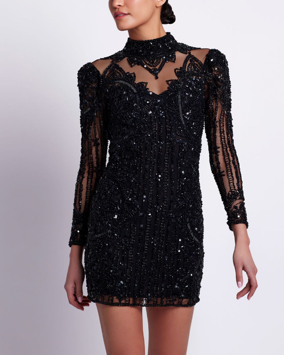 HAND BEADED TULLE COCKTAIL DRESS (EXCLUSIVE)