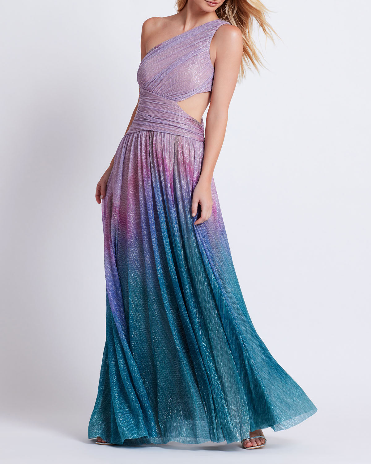 OMBRE ONE SHOULDER MAXI DRESS (FINAL SALE)