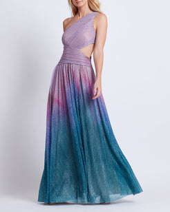 OMBRE ONE SHOULDER MAXI DRESS