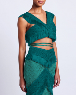 FRINGE TRIM CROPPED TOP
