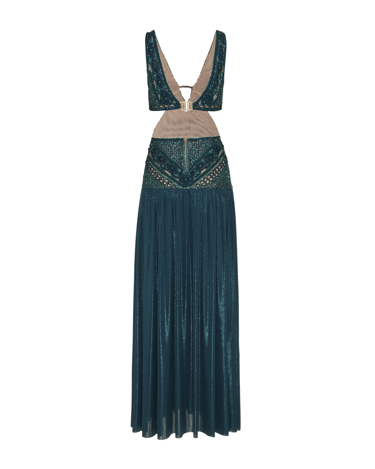 Hand Embroidered Cutout Jersey Gown (RUNWAY)