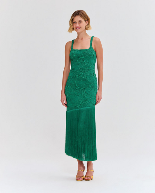 Jacquard Fringe Maxi Dress (FINAL SALE)