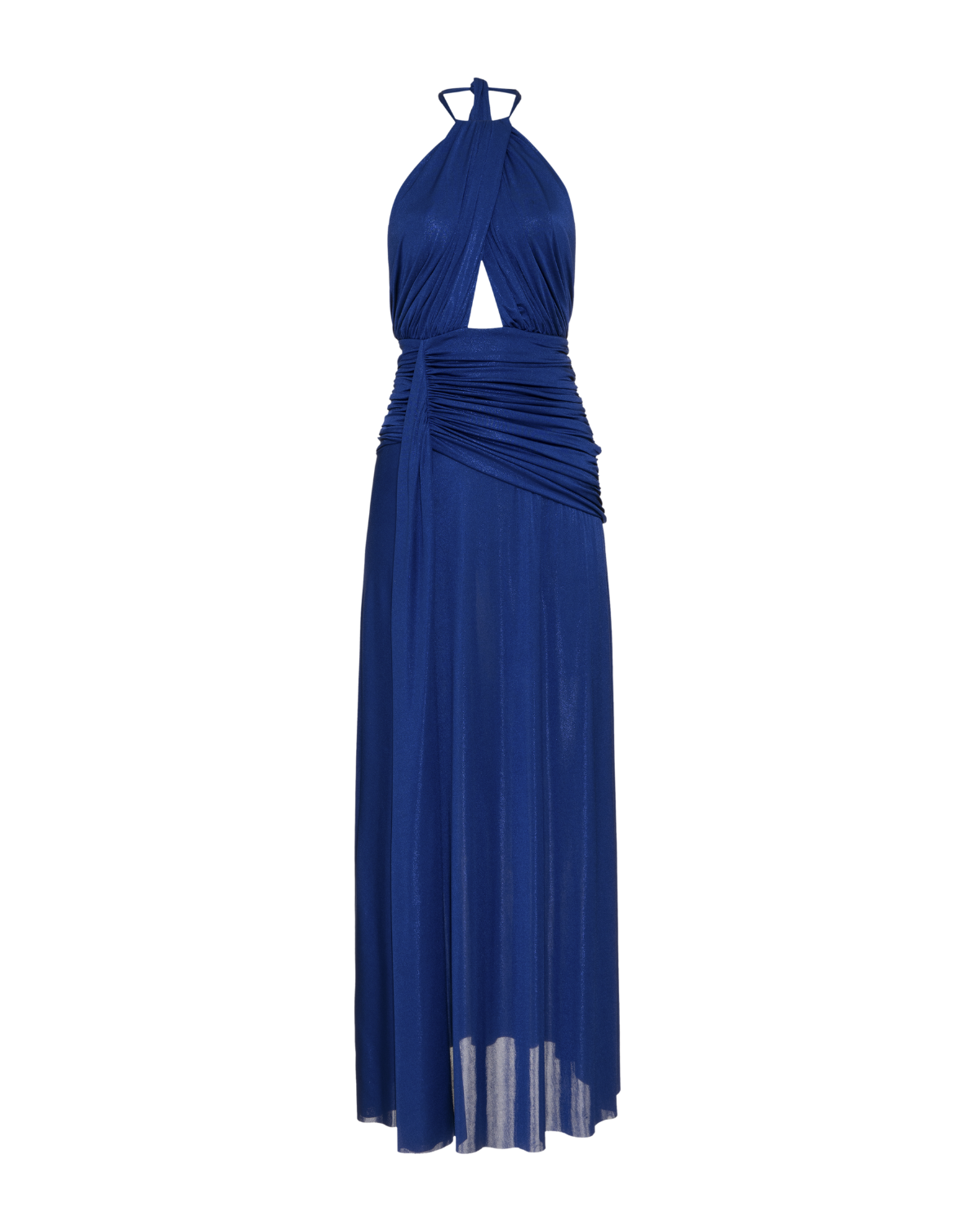 Metallic Jersey Halterneck Maxi Dress