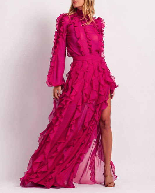 Ruffle Maxi Skirt