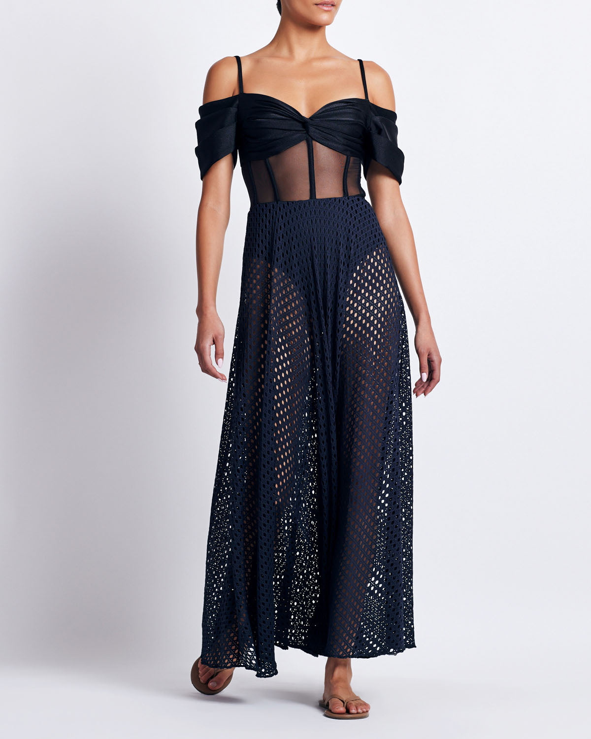 CORSET NETTED MAXI DRESS (FINAL SALE)