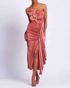 Metallic Jersey Midi Skirt