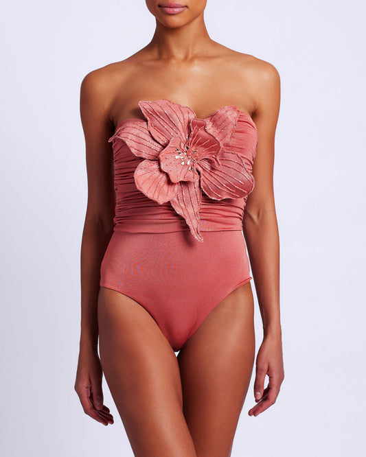 Metallic Jersey Orchid Bodysuit