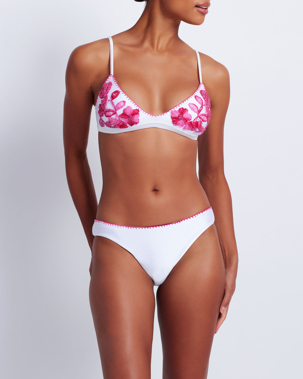 Viera Embroidered Bikini Top (FINAL SALE)