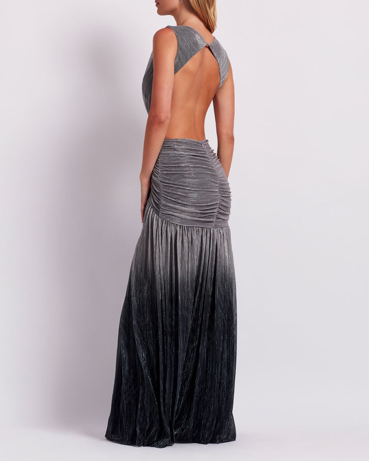 OMBRE LUREX SLEEVELESS GOWN