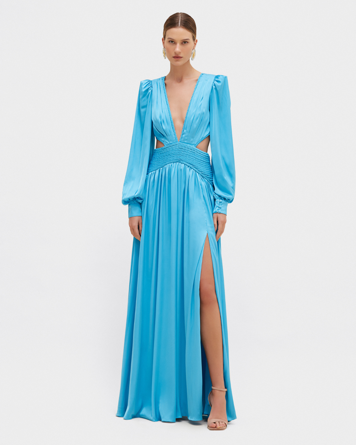 SATIN SUNSET LONG SLEEVE GOWN