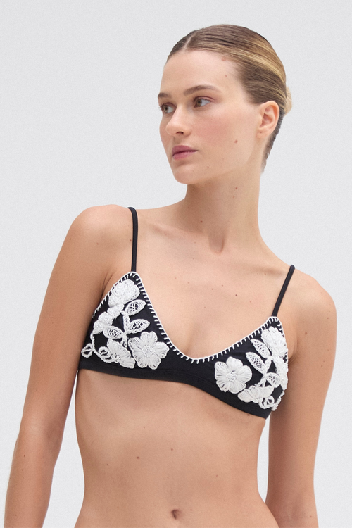 EMBROIDERED BIKINI TOP