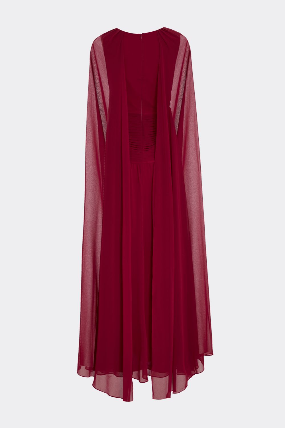 MIDNIGHT CAPE CHIFFON LONG DRESS