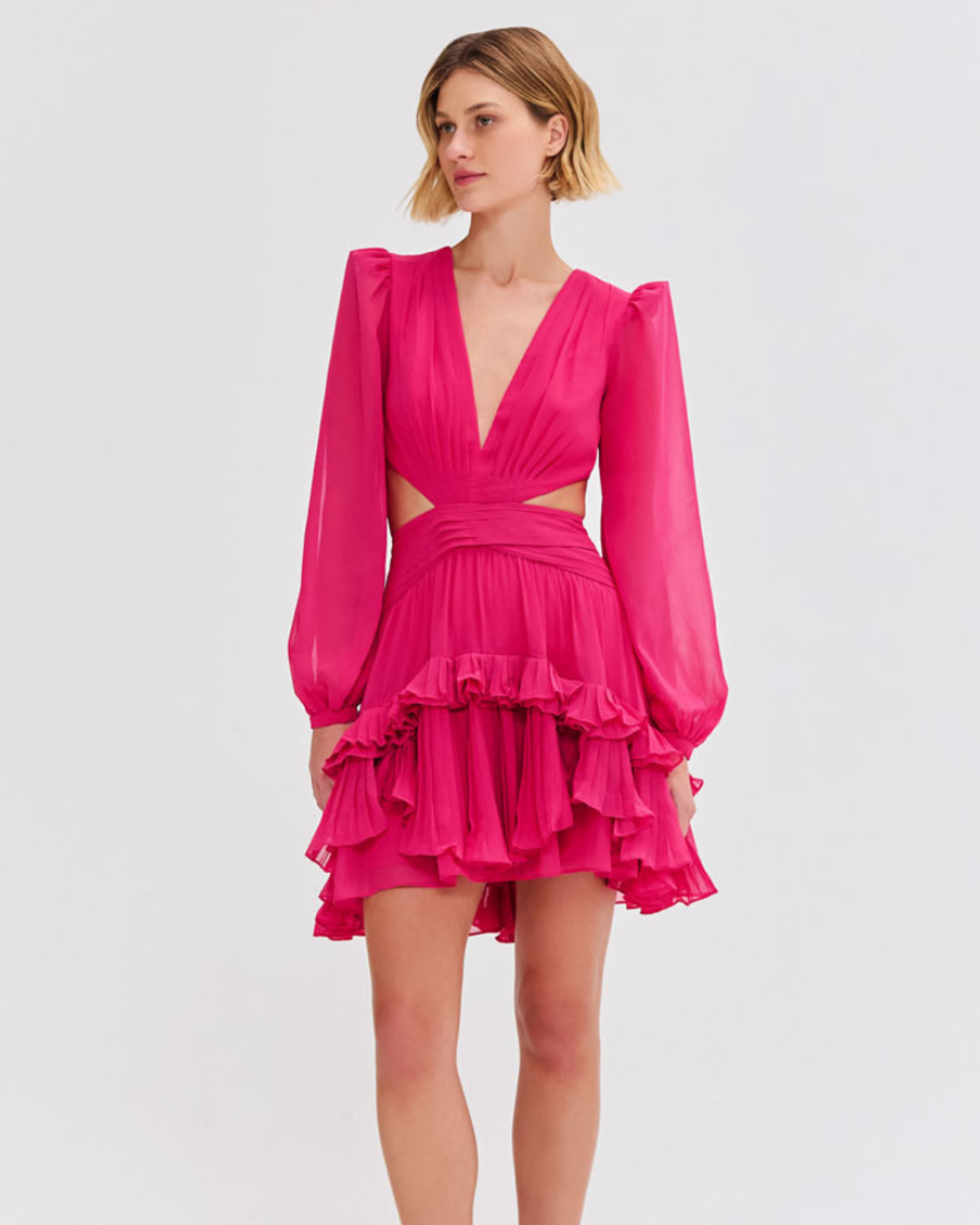 DEEP V CUTOUT MINI DRESS