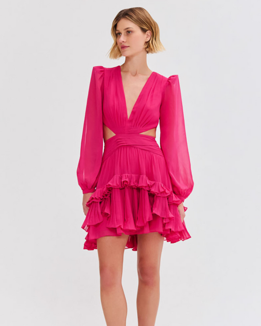 DEEP V CUTOUT MINI DRESS