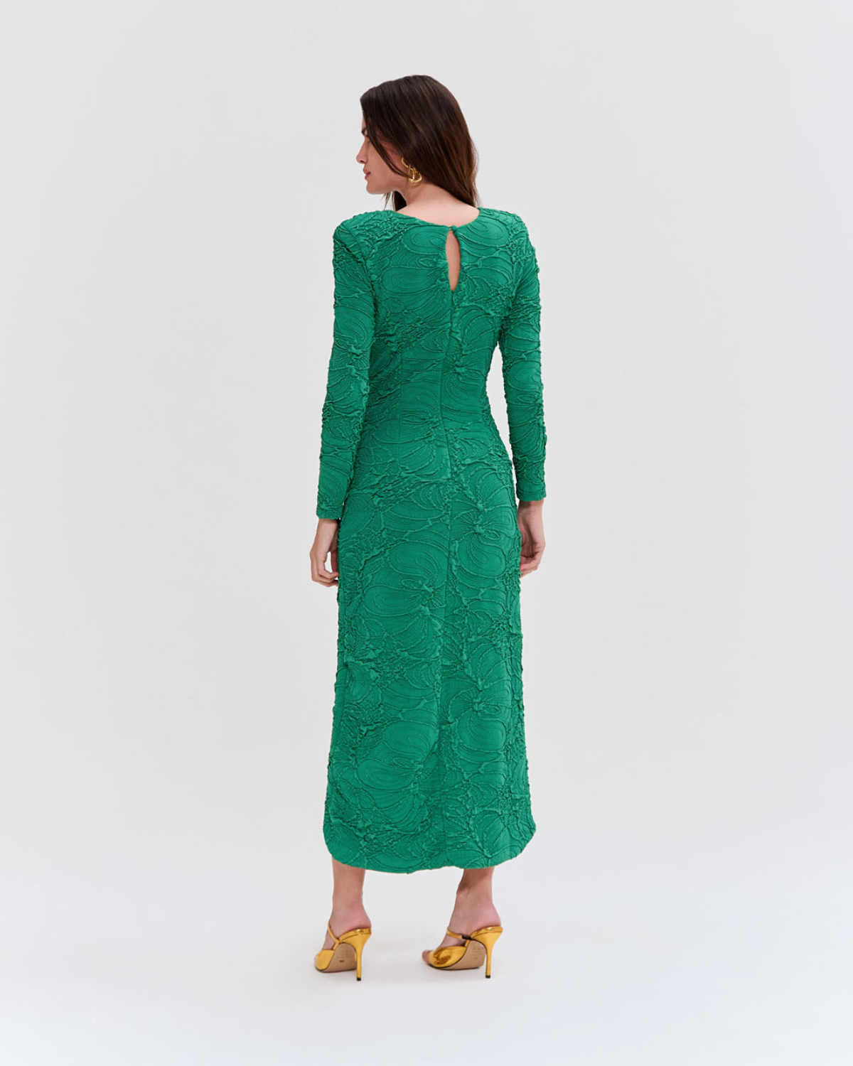 Jacquard Cut Out Midi Dress